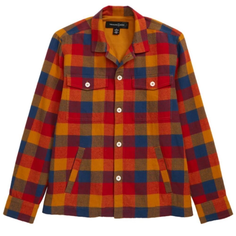 Treasure & Bond Red Equestrian Plaid Flannel Shacket - Youth size  L (10-12)